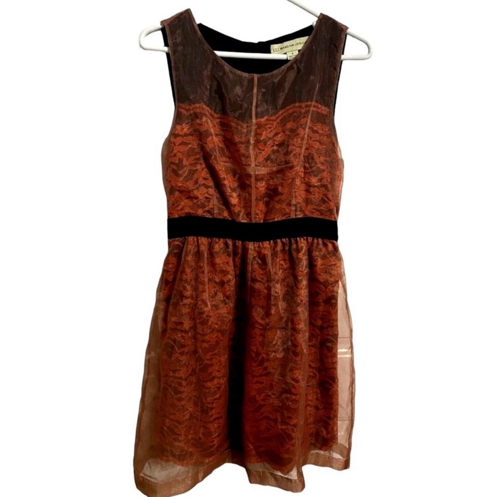 Anthropologie Orange Fit and Flare Mini Dress